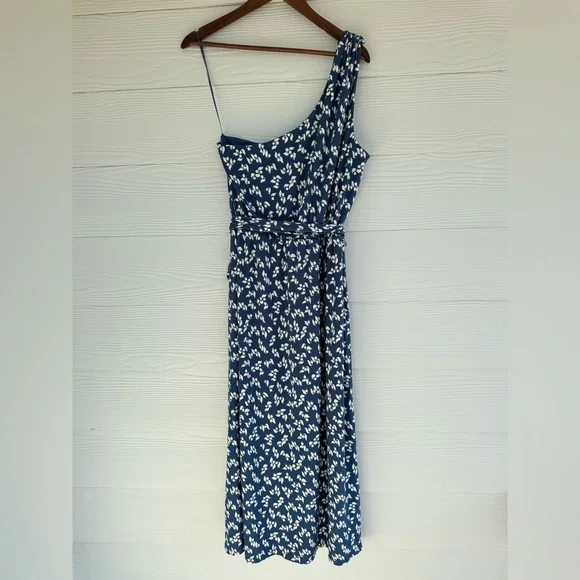 Ralph Lauren Elegant Blue Floral One-Shoulder Dress - Picture 13 of 13